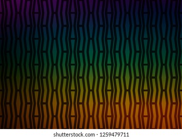 Dark Multicolor, Rainbow vector cover with long lines. Blurred decorative design in simple style with lines. The pattern can be used for websites.