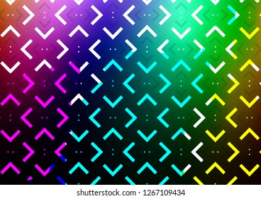 Dark Multicolor, Rainbow vector cover with long lines. Lines on blurred abstract background with gradient. Smart design for your business advert.