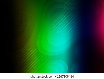Dark Multicolor, Rainbow vector cover with long lines. Shining colored illustration with narrow lines. The pattern can be used for websites.