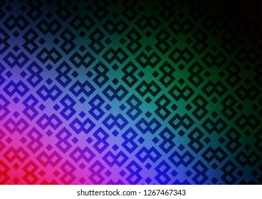 Dark Multicolor, Rainbow vector cover in polygonal style. Modern abstract illustration with colorful rectangles. Pattern for commercials.