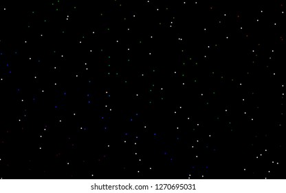 Dark Multicolor, Rainbow vector cover with small and big stars. Shining colored illustration with stars. Smart design for your business advert.