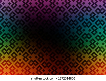 Dark Multicolor, Rainbow vector cover in polygonal style. Modern abstract illustration with colorful rectangles. Pattern for busines ad, booklets, leaflets