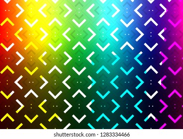 Dark Multicolor, Rainbow vector cover with long lines. Glitter abstract illustration with colored sticks. The pattern can be used for websites.