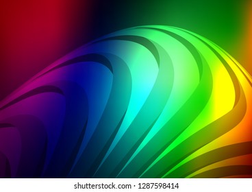 Dark Multicolor, Rainbow vector cover with long lines. Decorative shining illustration with lines on abstract template. The pattern can be used as ads, poster, banner for commercial.