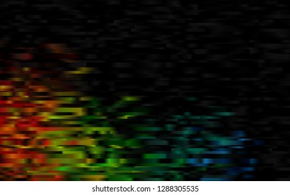 Dark Multicolor, Rainbow vector cover with long lines. Modern geometrical abstract illustration with staves. Smart design for your business advert.