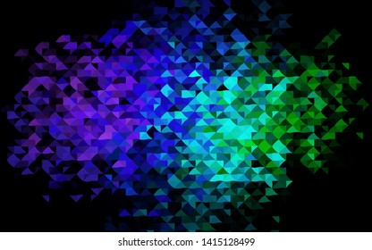 Dark Multicolor, Rainbow vector cover in polygonal style. Beautiful illustration with triangles in nature style. Template for wallpapers.