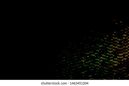 Dark Multicolor, Rainbow vector cover with spots. Beautiful colored illustration with blurred circles in nature style. Template for your brand book.