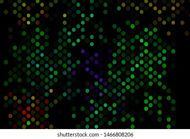Dark Multicolor, Rainbow vector cover with spots. Abstract illustration with colored bubbles in nature style. Completely new template for your brand book.