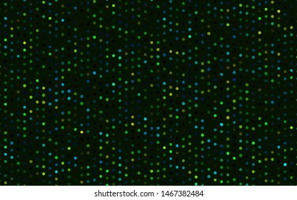 Dark Multicolor, Rainbow vector cover with spots. Blurred bubbles on abstract background with colorful gradient. Pattern for ads, leaflets.