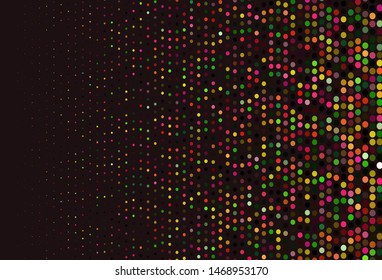Dark Multicolor, Rainbow vector cover with spots. Illustration with set of shining colorful abstract circles. Design for posters, banners.