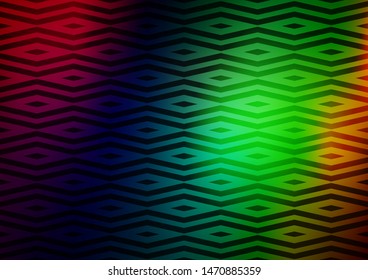 Dark Multicolor, Rainbow vector cover in polygonal style. Glitter abstract illustration with triangular shapes. Best design for your ad, poster, banner.