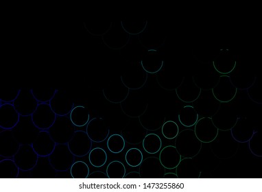 Dark Multicolor, Rainbow vector cover with spots. Modern abstract illustration with colorful water drops. Design for business adverts.