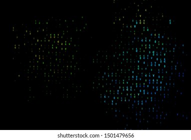 Dark Multicolor, Rainbow vector cover with EUR, JPY, GBP signs. Illustration with EUR, JPY, GBP signs on white template. The pattern can be used as ads, poster, banner for payments.