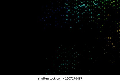 Dark Multicolor, Rainbow vector cover with spots. Beautiful colored illustration with blurred circles in nature style. Design for business adverts.