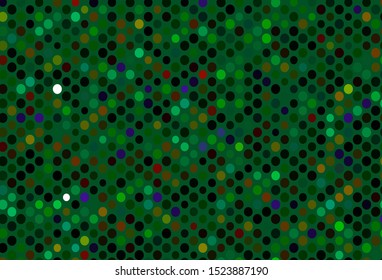 Dark Multicolor, Rainbow vector cover with spots. Abstract illustration with colored bubbles in nature style. Completely new template for your brand book.