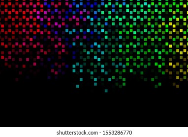 Dark Multicolor, Rainbow vector cover with polygonal style. Decorative design in abstract style with rectangles. Modern template for your promotion.