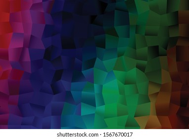 Dark Multicolor, Rainbow vector cover with polygonal style. Beautiful illustration with rectangles and squares. Pattern for busines booklets, leaflets.