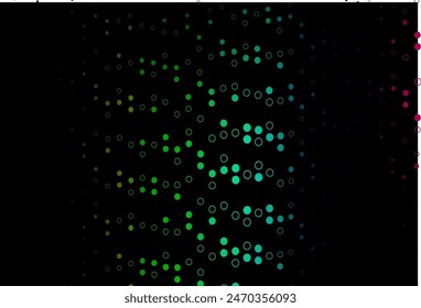 Dark Multicolor, Rainbow vector cover with spots. Blurred bubbles on abstract background with colorful gradient. Completely new template for your brand book.