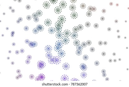 Dark Multicolor, Rainbow vector cover with beautiful snowflakes. Shining colored illustration with snow in christmas style. The pattern can be used for new year leaflets.