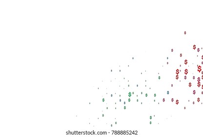 Dark Multicolor, Rainbow vector cover with financial symbols. Shining colored illustration with dollar signs, USD. Best design for your ad, poster, banner of USD money.