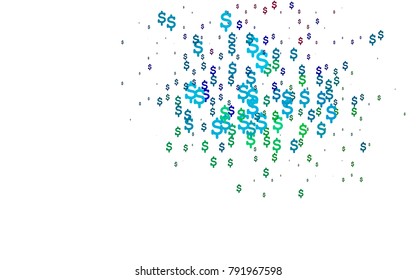 Dark Multicolor, Rainbow vector cover with financial symbols. Blurred design in simple style with symbols of dollars. Template can be used as a background for ads of markets, loans.