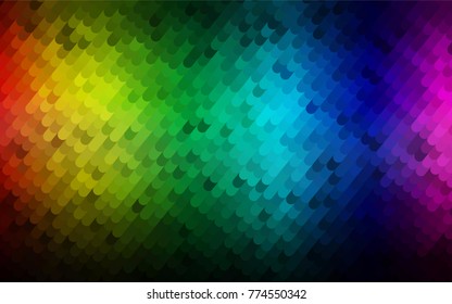 Dark Multicolor, Rainbow vector crooked abstract pattern. Curved geometric sample with gradient.  The pattern of curved lines for your business design.