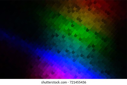 Dark Multicolor, Rainbow vector curved background. Geometric illustration in Origami style with gradient.  The completely new template can be used for your brand book.