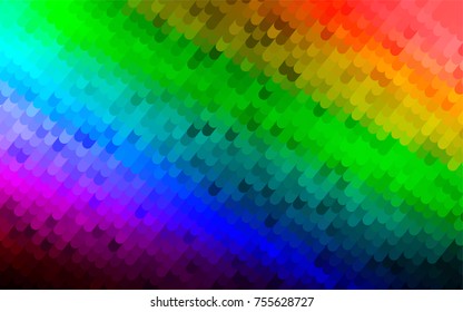 Dark Multicolor, Rainbow vector curved background. A completely new color illustration in a vague style. The best curved design for your business.