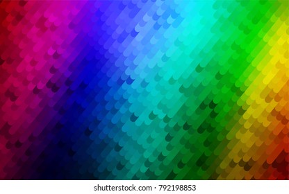 Dark Multicolor, Rainbow vector curved pattern. Creative illustration in halftone arched style with gradient. A new texture for your design.