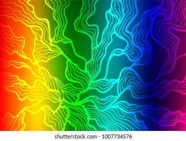 Dark Multicolor, Rainbow vector doodle blurred template. Shining colored illustration with doodles in Zen tangle style. The pattern can be used for coloring books and pages for kids.