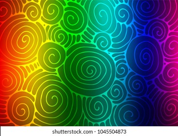 Dark Multicolor, Rainbow vector doodle blurred background. A completely new color illustration in doodle style. The pattern can be used for wallpapers and coloring books.