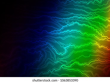 Dark Multicolor, Rainbow vector doodle blurred texture. An elegant bright illustration with lines in Natural style. A completely new template for your business design.