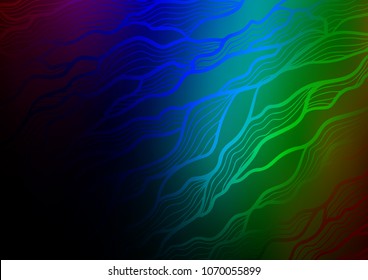 Dark Multicolor, Rainbow vector doodle blurred pattern. An elegant bright illustration with lines in Natural style. The pattern can be used for wallpapers and coloring books.
