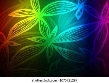Dark Multicolor, Rainbow vector doodle blurred texture. Shining colored illustration with doodles in Zen tangle style. The textured pattern can be used for website.