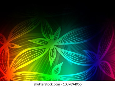 Dark Multicolor, Rainbow vector doodle blurred background. Brand-new colored illustration in blurry style with doodles. A new texture for your design.