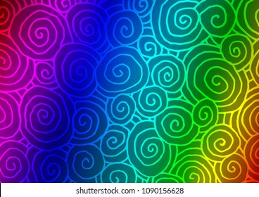 Dark Multicolor, Rainbow vector doodle blurred template. Blurred decorative design in Indian style with Zen tangles. The pattern can be used for wallpapers and coloring books.