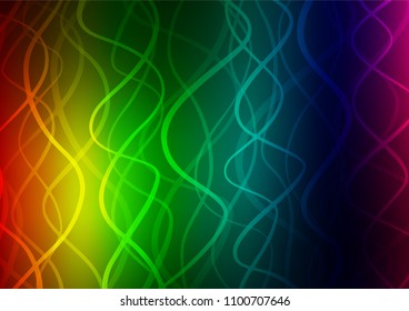 Dark Multicolor, Rainbow vector doodle blurred pattern. Ethnic elegant natural pattern with gradient. A completely new template for your business design.