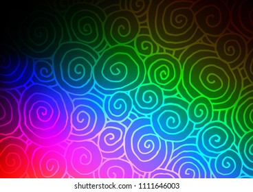 Dark Multicolor, Rainbow vector doodle blurred template. Blurred decorative design in Indian style with Zen tangles. Hand painted design for web, leaflet, textile.