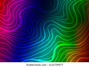 Dark Multicolor, Rainbow vector doodle blurred pattern. Ethnic elegant natural pattern with gradient. Hand painted design for web, leaflet, textile.