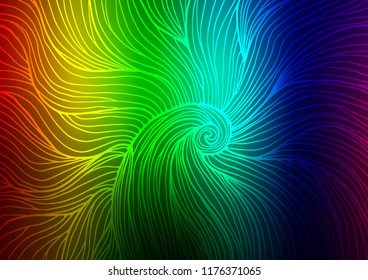 Dark Multicolor, Rainbow vector doodle blurred texture. Ethnic elegant natural pattern with gradient. Brand-new style for your business design.