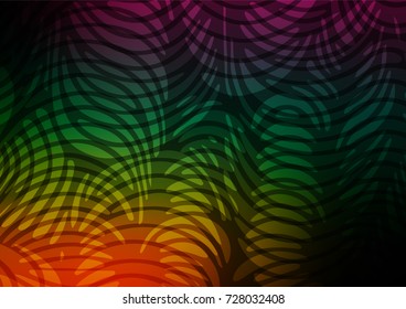 Dark Multicolor, Rainbow vector doodle blurred background. Ethnic elegant natural pattern with gradient. The pattern can be used for heads of websites and designs.
