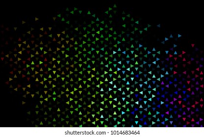 Dark Multicolor, Rainbow vector geometric simple minimalistic background, which consist of triangles on white background. Triangular pattern with gradient for your business design. 