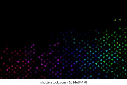 Dark Multicolor, Rainbow vector geometric simple minimalistic background, which consist of triangles on white background. Triangular pattern with gradient for your business design. 
