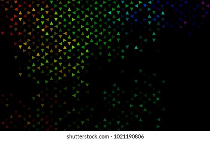 Dark Multicolor, Rainbow vector geometric simple minimalistic background, which consist of triangles on white background. Triangular pattern with gradient for your business design. 