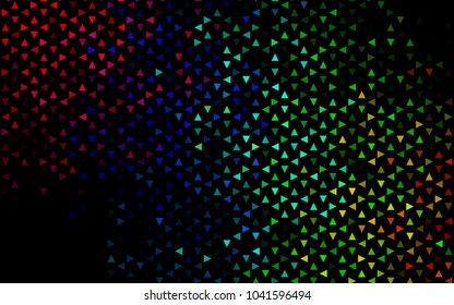Dark Multicolor, Rainbow vector geometric simple minimalistic background, which consist of triangles on white background. Triangular pattern with gradient for your business design. 