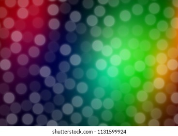Dark Multicolor, Rainbow vector glossy bokeh pattern. Colorful illustration in abstract style with gradient. The elegant pattern for brand book.