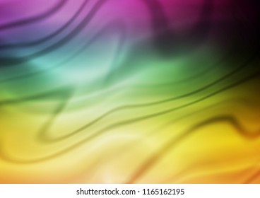 Dark Multicolor, Rainbow vector glossy abstract background. Colorful illustration in abstract style with gradient. The completely new template can be used for your brand book.
