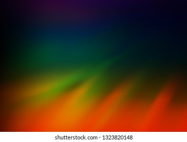 Dark Multicolor, Rainbow vector glossy bokeh pattern. An elegant bright illustration with gradient. The template can be used for your brand book.