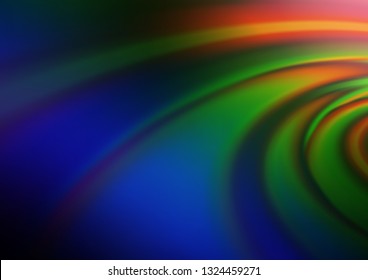 Dark Multicolor, Rainbow vector glossy bokeh pattern. Colorful illustration in blurry style with gradient. The template for backgrounds of cell phones.