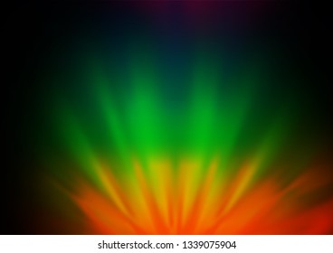 Dark Multicolor, Rainbow vector glossy bokeh pattern. Colorful illustration in abstract style with gradient. A completely new template for your design.